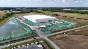 Eastern Erosion Control hydroseeding 307,000 square feet at Nipro's new manufacturing facility in Greenville NC